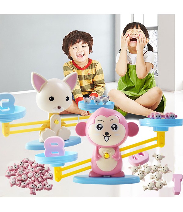 Piglet / Puppy / Monkey Balance Scale Toy Animals Number Math Learning Toy - 1