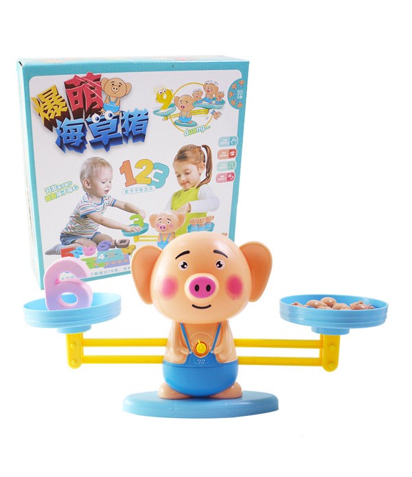 Piglet / Puppy / Monkey Balance Scale Toy Animals Number Math Learning Toy - 1