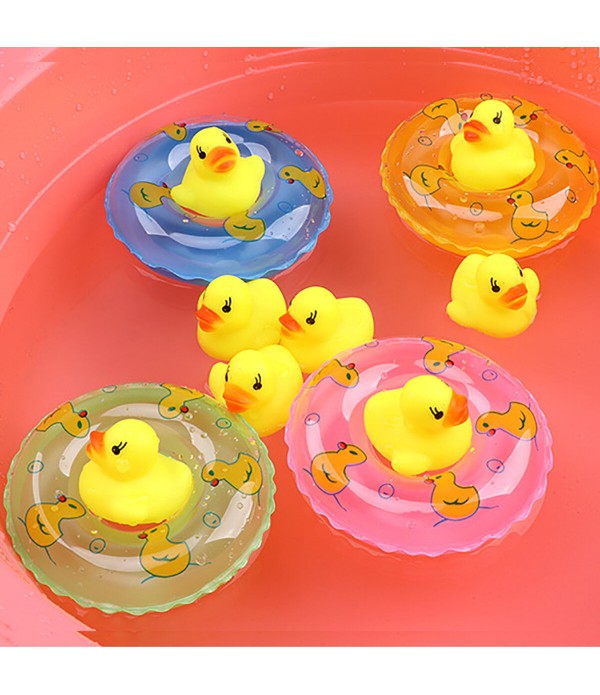 FEIDI Baby Bathing Toys Set Squeaky Duck Fishing Net Swimming Ring Bathroom Water Pool Set - Type B