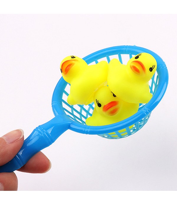 FEIDI Baby Bathing Toys Set Squeaky Duck Fishing Net Swimming Ring Bathroom Water Pool Set - Type B