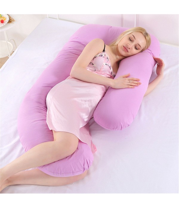 Multi-functional Mother Pillow Side Sleeper Pure Cotton Removable Washable U-shaped Napping Pillowcase - Camel