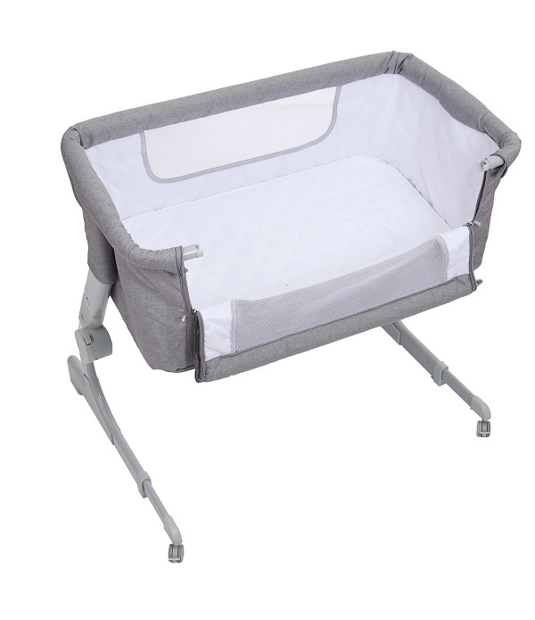 2-in-1 Portable Sideway Baby Crib Height Adjustment Infans Stitching Bed Removable Bed