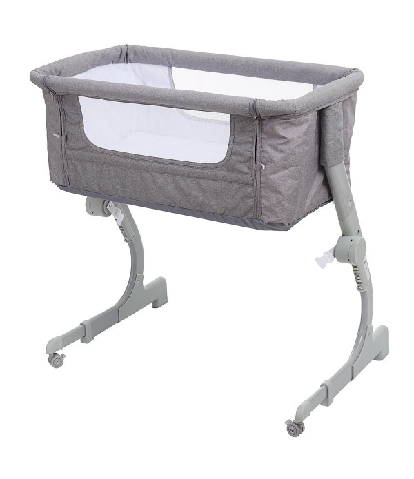 2-in-1 Portable Sideway Baby Crib Height Adjustmen...