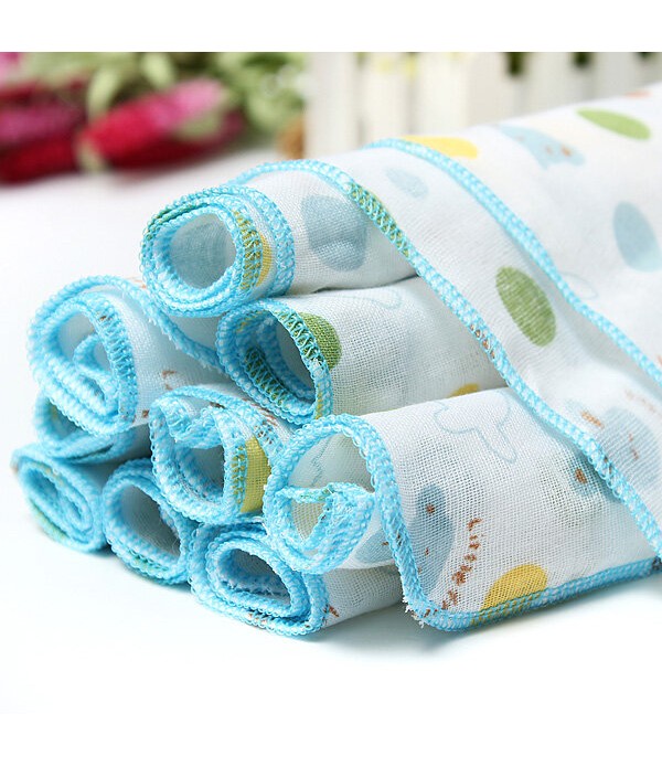 10 pcs 30X30cm baby cotton feeding towels