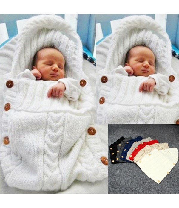 Baby Kids Toddler Blanket Swaddle Sleeping Bag Sleep Sack Stroller Wrap - Blue