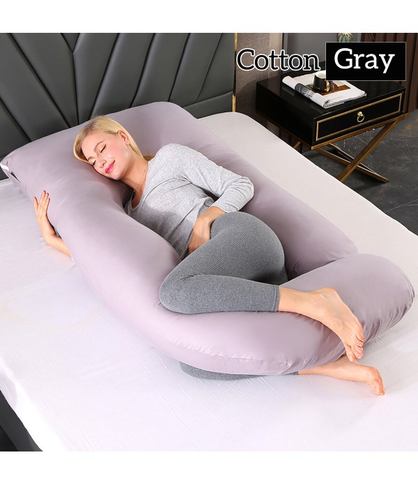 70x180cm Mom Pillow Belly Contoured Body J Shape Extra Comfort - Gray