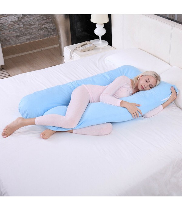 U Type Pillow U Shaped Body Support Comfortable Pillow with 100% Washed Cotton Zipper Cover, Back and Belly Support, Idea for Si