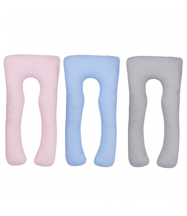 U Type Pillow U Shaped Body Support Comfortable Pillow with 100% Washed Cotton Zipper Cover, Back and Belly Support, Idea for Si