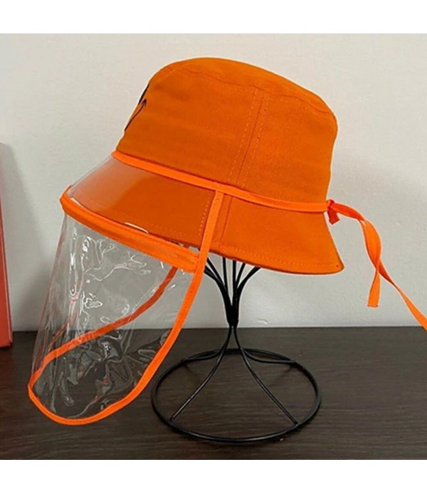 Children's Fisherman Hat Detachable Face Screen Windproof Transparent Dust Cap - Yellow