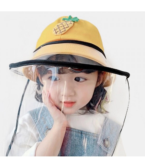 Children's Dust Cap Detachable Face Screen Windproof Transparent Fisherman Hat - 002