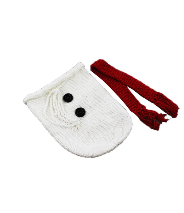 Newborn Baby Crochet Knit Costume Photography Photo Prop Snowman Hat Cap Set Christmas Gift - Red