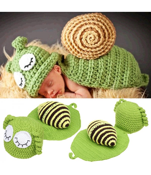 Knitted Snail Photography Prop Kid Baby Decorate Clothing