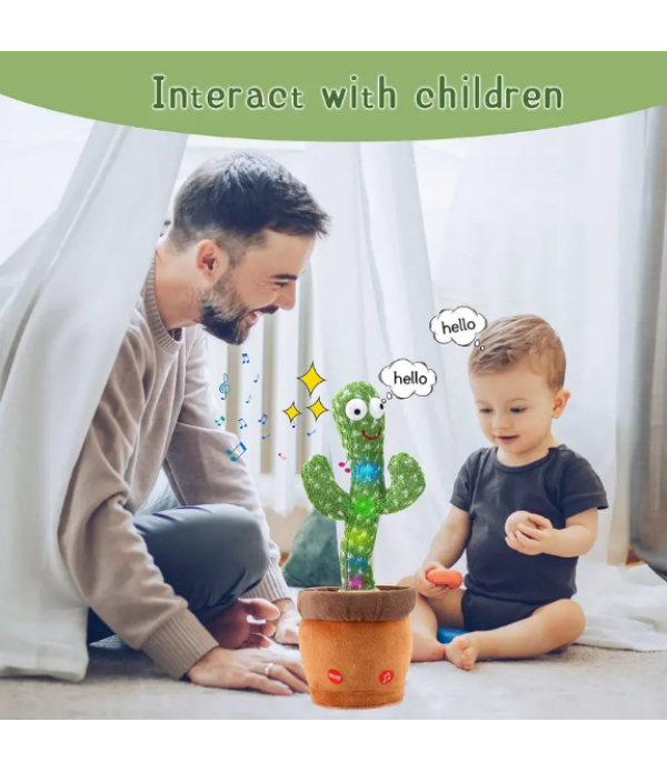 Baby Dancing Cactus, Talking Cactus Toys, Wriggle Singing Cactus, Repeat What You Say, Baby Boy Toy, Plush Electric Speaking Cactus ,Baby Girl 15 Second Voice Recorder Toy