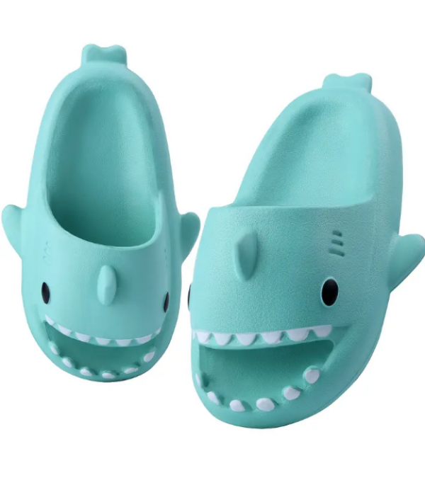 Baby Soft-soled Anti-slip Shark Design Slides Slippers Indoor Shoes For Boys Girls